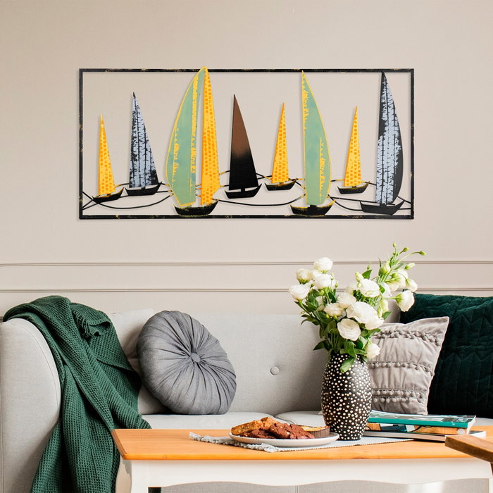 Wallity Yelkenli 3 Escultura de Pared Multicolor